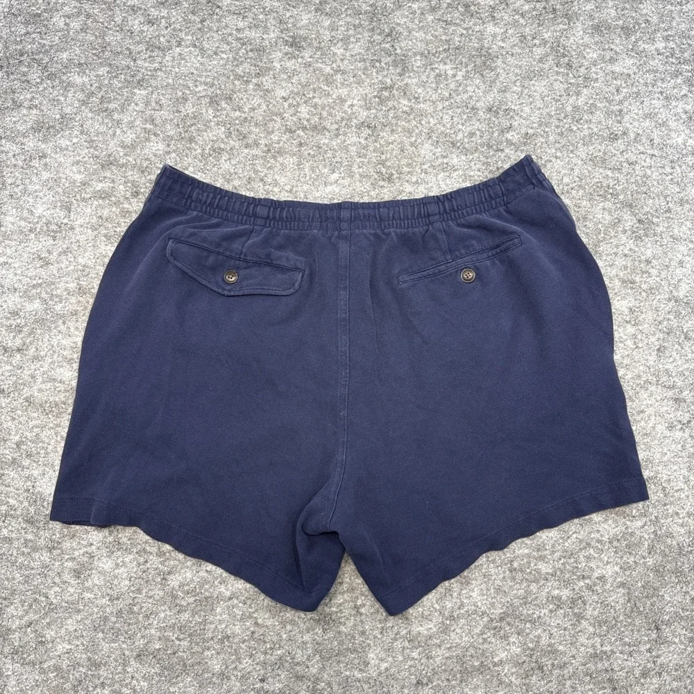Polo Ralph Lauren cotton knit shorts mens XL navy blue red embroidered pony logo